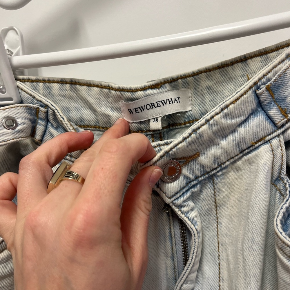 WeWoreWhat light wash Wide Leg cargo Jeans - Picture 5 of 11